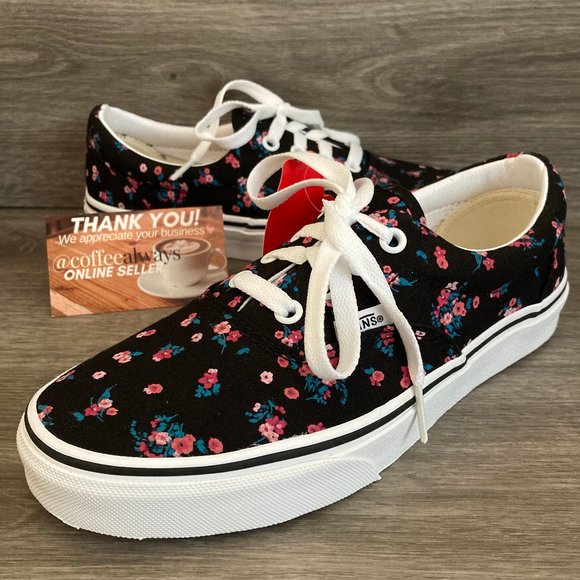 Vans Era Ditsy Floral Black Pink Women's NWB - Picture 2 of 7